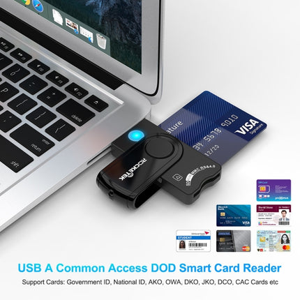 ROCKETEK CR310 USB 2.0 + TF Card + SD Card + SIM Card + Smart Card Multi-function Card Reader-garmade.com