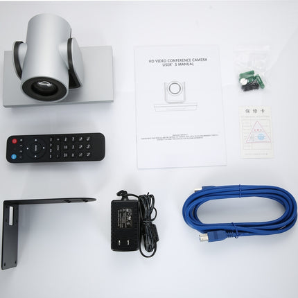 YANS YS-H20U USB HD 1080P Wide-Angle Video Conference Camera with Remote Control, US Plug(Grey)-garmade.com