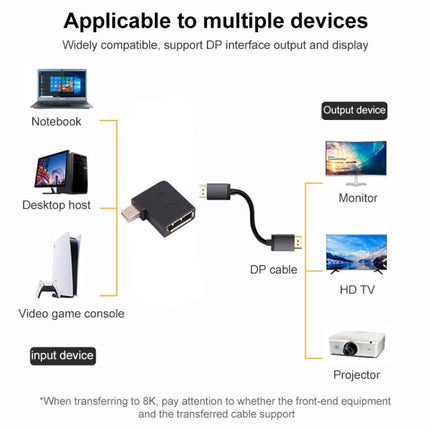 8K Mini DisplayPort Male to DisplayPort Female Elbow Adapter-garmade.com