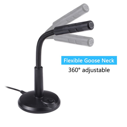 M-309 3.5mm Plug Drive-free Computer Microphone(Black)-garmade.com