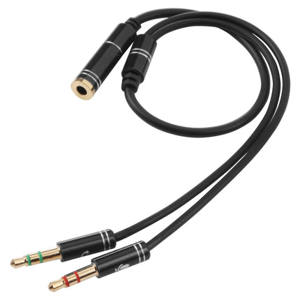 3.5mm Female to 2 x 3.5mm Male Adapter Cable(Black)-garmade.com