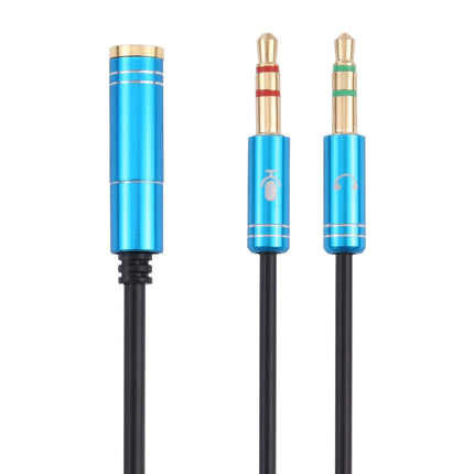3.5mm Female to 2 x 3.5mm Male Adapter Cable(Blue)-garmade.com