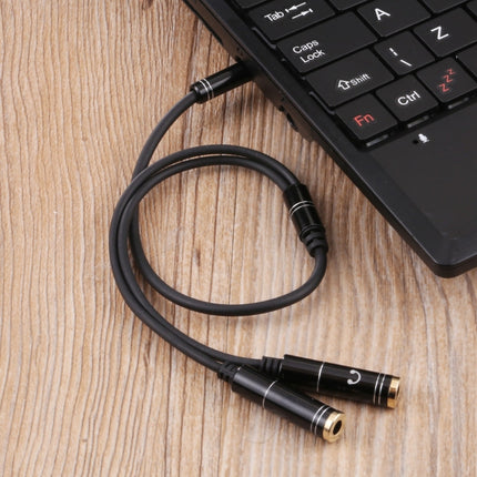2 x 3.5mm Female to 3.5mm Male Adapter Cable(Black)-garmade.com