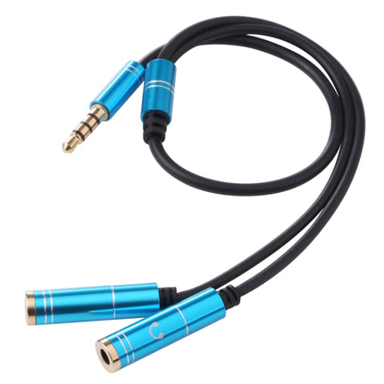 2 x 3.5mm Female to 3.5mm Male Adapter Cable(Blue)-garmade.com