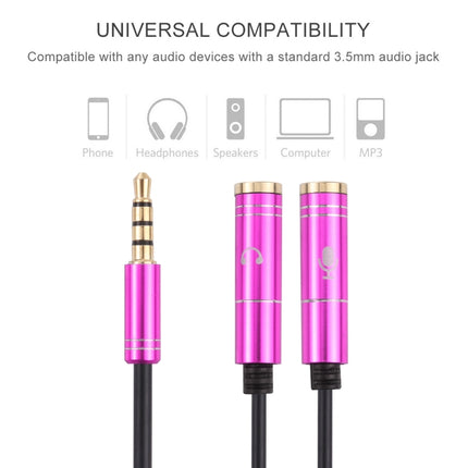 2 x 3.5mm Female to 3.5mm Male Adapter Cable(Rose Red)-garmade.com