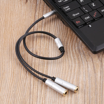 2 x 3.5mm Female to 3.5mm Male Adapter Cable(Silver)-garmade.com