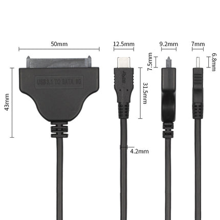 USB Type-C / USB-C to SATA 2 7+15 Easy Drive Cable, Length: 20cm-garmade.com