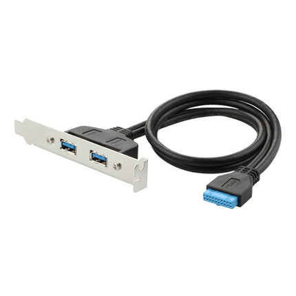 USB3.0 20P F/2AF PCI Rear Baffle Cable (Black)-garmade.com