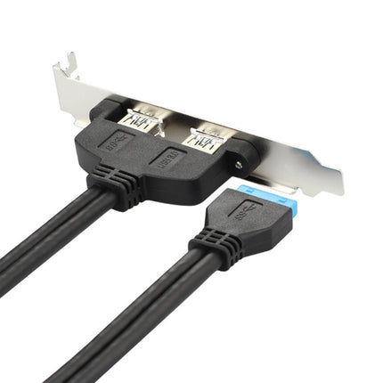 USB3.0 20P F/2AF PCI Rear Baffle Cable (Black)-garmade.com