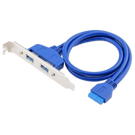 USB3.0 20P F/2AF PCI Rear Baffle Cable (Blue)-garmade.com