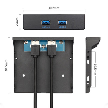 2 Ports USB 3.0 Front Panel Data Hub-garmade.com