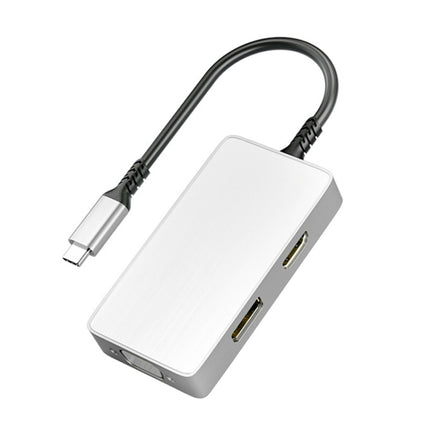 ULT-unite 5 in 1 USB-C / Type-C to 3.5mm Audio + VGA + DP + HDMI + PD Port Multifunctional HUB Adapter(White)-garmade.com