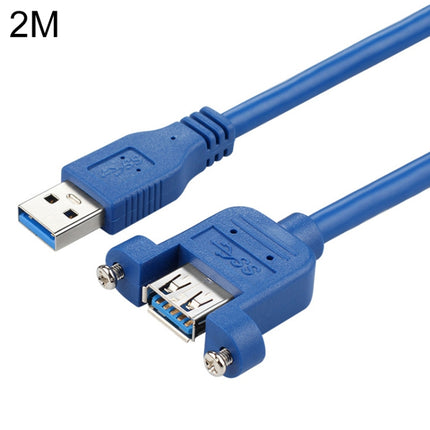 USB 3.0 Male to Female Extension Cable with Screw Nut, Cable Length: 2m-garmade.com