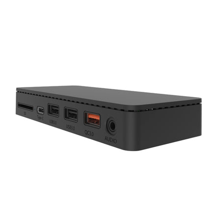 Onten OT-65002 12 in 1 Multifunctional Type-C + USB + RJ45 + HDMI Docking Station(Black)-garmade.com