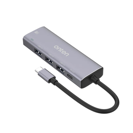 Onten OT-95123 5 in 1 Multifunctional Type-C + USB + HDMI Docking Station, Cable Length: 145mm (Silver)-garmade.com