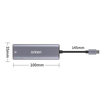 Onten OT-95123 5 in 1 Multifunctional Type-C + USB + HDMI Docking Station, Cable Length: 145mm (Silver)-garmade.com