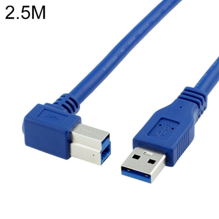 USB 3.0 A Male to Right 90 Degrees Angle USB 3.0 Type-B Male High Speed Printer Cable, Cable Length: 2.5m-garmade.com