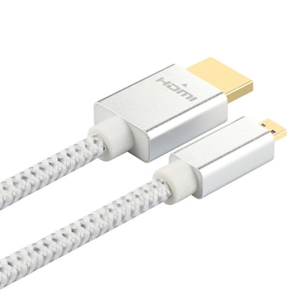 ULT-unite Gold-plated Head HDMI Male to Micro HDMI Male Nylon Braided Cable, Cable Length: 1.2m (Silver)-garmade.com