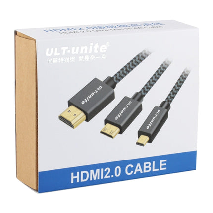 ULT-unite Gold-plated Head HDMI Male to Micro HDMI Male Nylon Braided Cable, Cable Length: 1.2m (Black)-garmade.com
