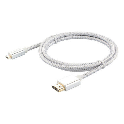 ULT-unite Gold-plated Head HDMI Male to Micro HDMI Male Nylon Braided Cable, Cable Length: 2m(Silver)-garmade.com