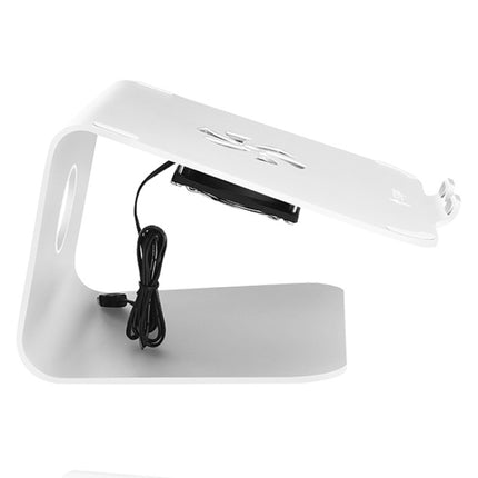 SOPI ZJ-001 Classic Style Aluminum Cooling Stand with Cool Fan for Laptop, Suitable (Silver)-garmade.com