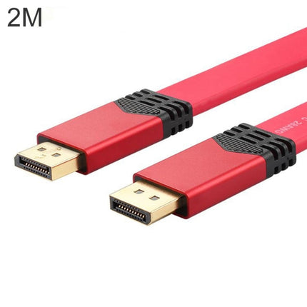 4K 60Hz DisplayPort 1.2 Male to DisplayPort 1.2 Male Aluminum Shell Flat Adapter Cable, Cable Length: 2m (Red)-garmade.com