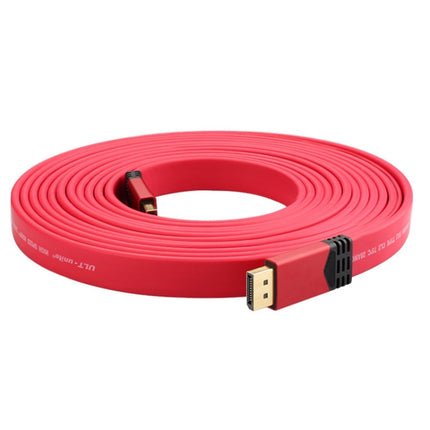 4K 60Hz DisplayPort 1.2 Male to DisplayPort 1.2 Male Aluminum Shell Flat Adapter Cable, Cable Length: 2m (Red)-garmade.com