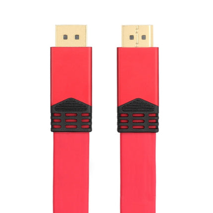 4K 60Hz DisplayPort 1.2 Male to DisplayPort 1.2 Male Aluminum Shell Flat Adapter Cable, Cable Length: 3m (Red)-garmade.com