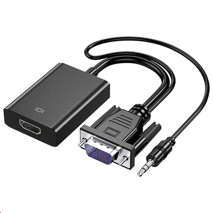 HDCO-VGAM2 1080P VGA Male to HDMI Female Converter with 3.5mm Audio Cable-garmade.com