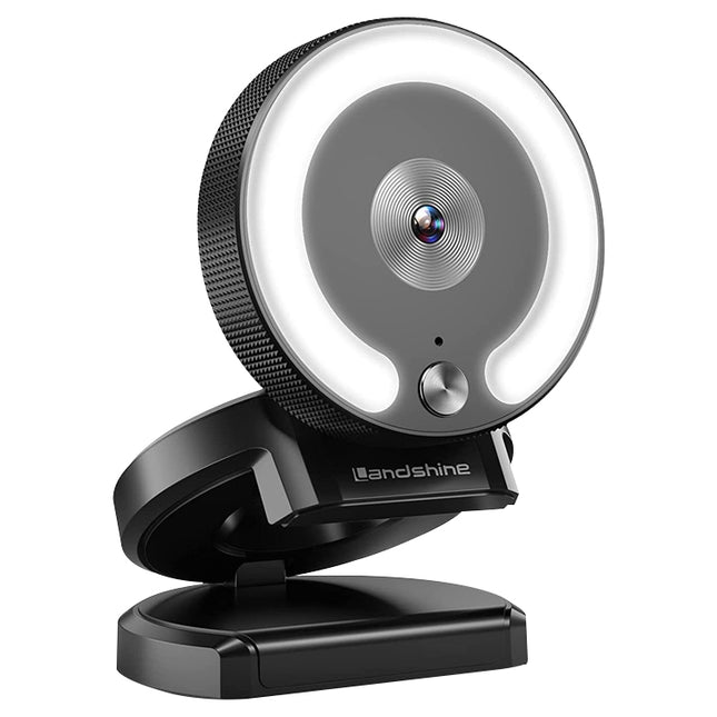 Landshine 90 Degree Wide-angle 2K USB Autofocus Computer Live Beauty HD Camera with Ring Light-garmade.com