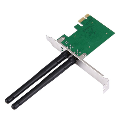 300Mbps PCI Express Wireless LAN Network Adapter Card with 2 Antennas, IEEE 802.11b / 802.11g / 802.11n Standards-garmade.com