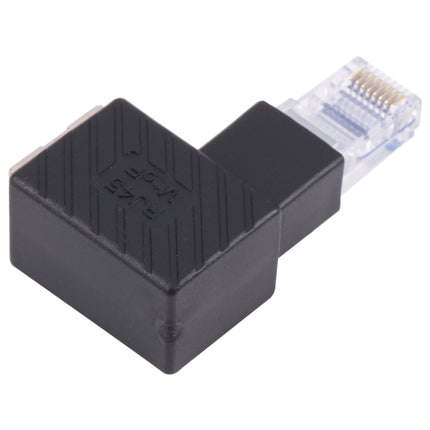 RJ45 Male to Female Converter 90 Degrees Extension Adapter for Cat5 Cat6 LAN Ethernet Network Cable-garmade.com