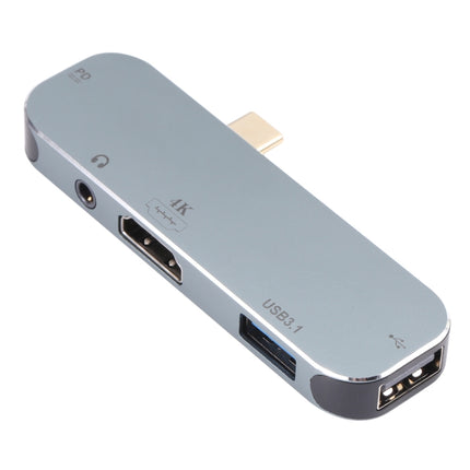 5 in 1 USB-C / Type-C Male to PD USB-C / Type-C Charging + 3.5mm AUX + 4K HDMI + USB 3.1 + USB Female Adapter-garmade.com