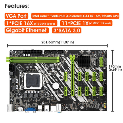 ETH-B250 2 x DDR4 Professional Multi-slots Motherboard-garmade.com
