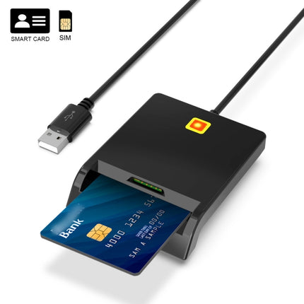 Rcoketek CR301 Smart CAC Card Reader USB 2.0 Bank Card SIM Card Tax Reader (Black)-garmade.com