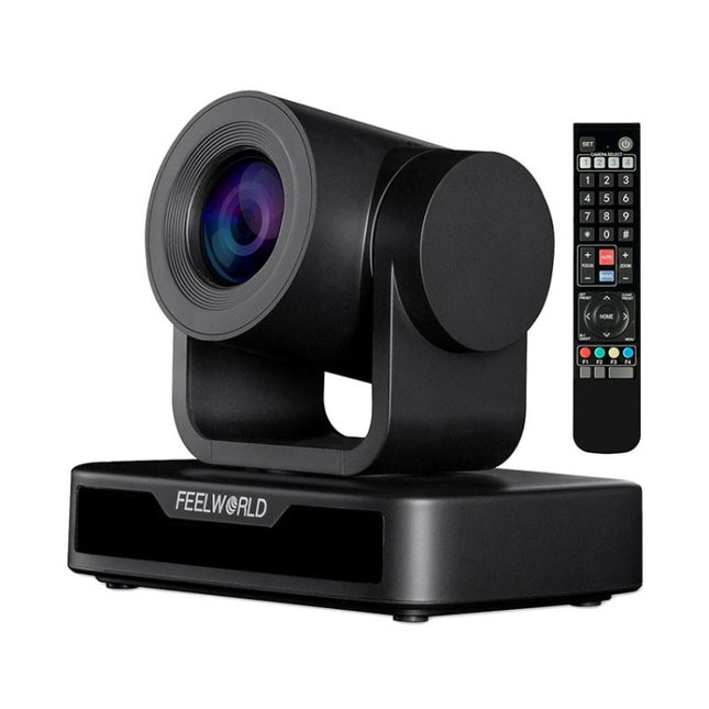 FEELWORLD USB10X 10X Optical Zoom 1080P USB PTZ Video Conference Camera, EU and US Plug(Black)-garmade.com