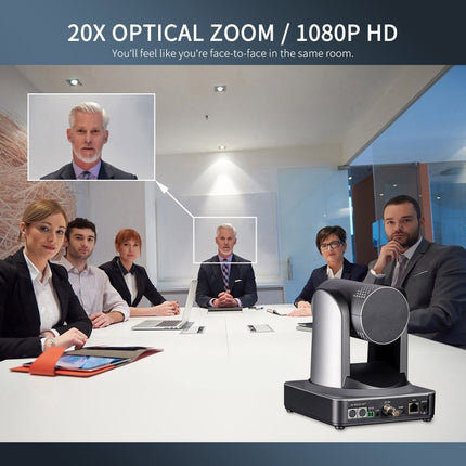 FEELWORLD NDI20X Simultaneous 20X Optical Zoom Live Streaming PTZ Camera, EU and US Plug-garmade.com