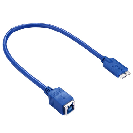 30cm USB 3.0 B Female to Micro B Male Connector Adapter Cable for Printer / Hard Disk(Blue)-garmade.com