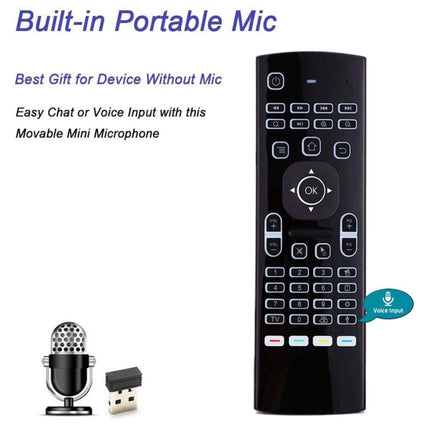 MX3-L Voice with Backlight 2.4GHz Fly Air Mouse Wireless Keyboard Remote Control-garmade.com
