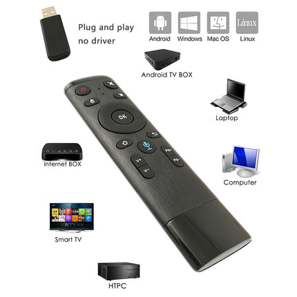 Q5 Gyroscope + Voice Foreign Version USB 2.4G Wireless Voice Flying Mouse Remote Control, Support Set-Top Box / Computer-garmade.com