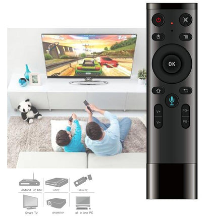 Q5 Gyroscope + Voice Foreign Version USB 2.4G Wireless Voice Flying Mouse Remote Control, Support Set-Top Box / Computer-garmade.com