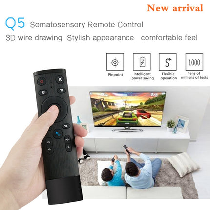 Q5 Voice Foreign Version USB 2.4G Wireless Voice Flying Mouse Remote Control, Support Set-Top Box / Computer-garmade.com