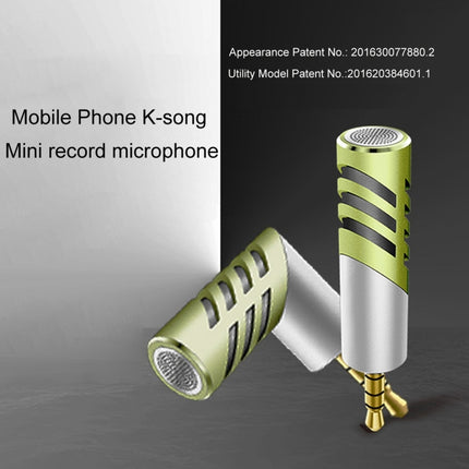 R1 Mini Condenser Record Microphone, For Smart Phones, Tablets and Other Audio Device with 3.5mm Earphone Port(Green)-garmade.com