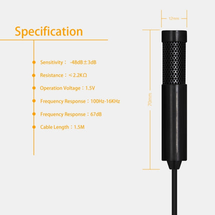 Yanmai SF555 Mini Professional 3.5mm Jack Studio Stereo Condenser Recording Microphone, Cable Length: 1.5m, Compatible with PC and Mac for Live Broadcast Show, KTV, etc.(White)-garmade.com