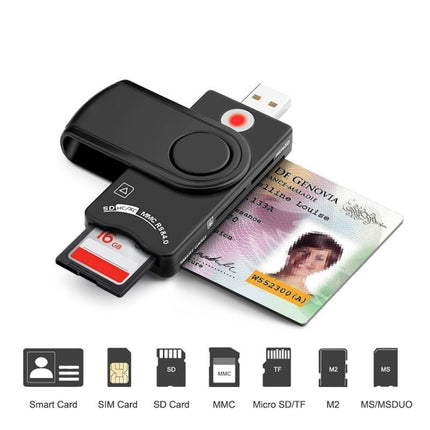 Rocketek SCR10 USB2.0 Smart Card / SD / TF / M2 / MS / SIM Card Reader-garmade.com