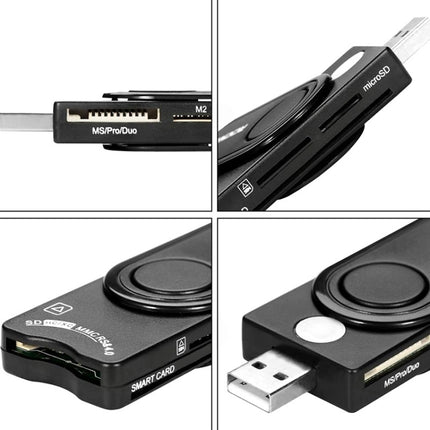Rocketek SCR10 USB2.0 Smart Card / SD / TF / M2 / MS / SIM Card Reader-garmade.com