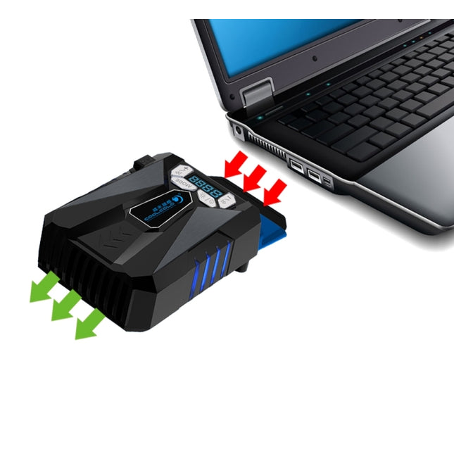 Ice Troll 5 COOLCOLD Portable Laptop Cooling Fan Air Cooler Speed Adjustable High Performance Notebook Fan Cooler Controller(Black)-garmade.com