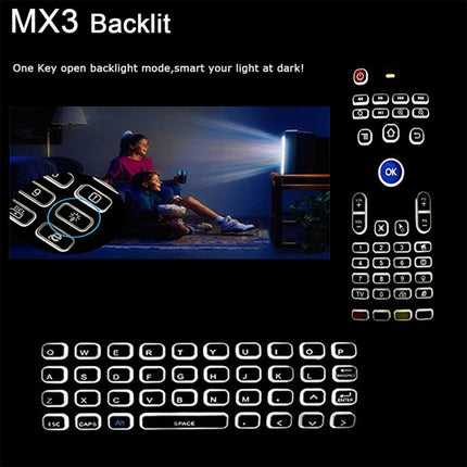MX3-L White Backlit Version 2.4GHz Fly Air Mouse Wireless Keyboard Remote Control-garmade.com