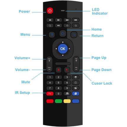 MX3-L Standard Version 2.4GHz Fly Air Mouse Wireless Keyboard Remote Control-garmade.com