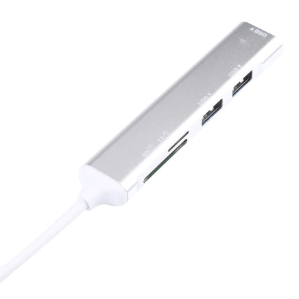 5 in 1 USB-C / Type-C 3.1 to SD / TF Card Slot + 3 USB 3.0 Ports Multifunctional Docking Station HUB (White)-garmade.com